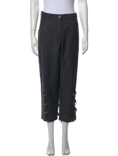 Pre-owned Dries Van Noten Wool Straight Leg Pants In Black