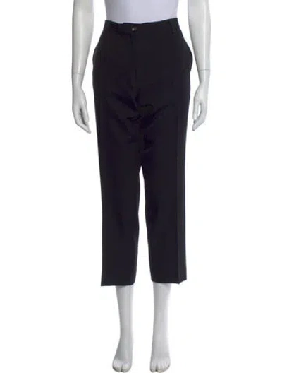 Pre-owned Dries Van Noten Wool Straight Leg Pants In Black