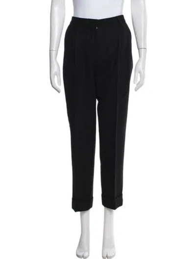 Pre-owned Dries Van Noten Wool Straight Leg Pants In Black