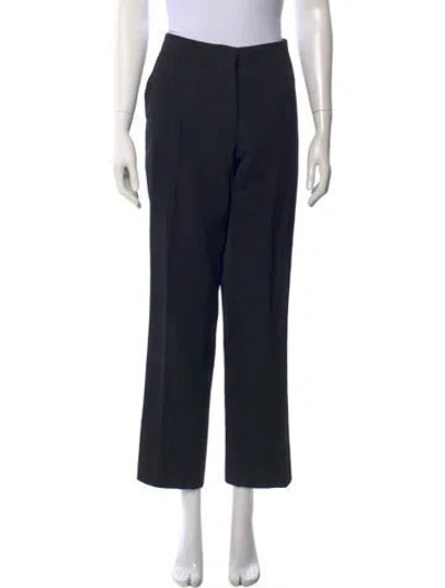 Pre-owned Dries Van Noten Wool Straight Leg Pants In Black