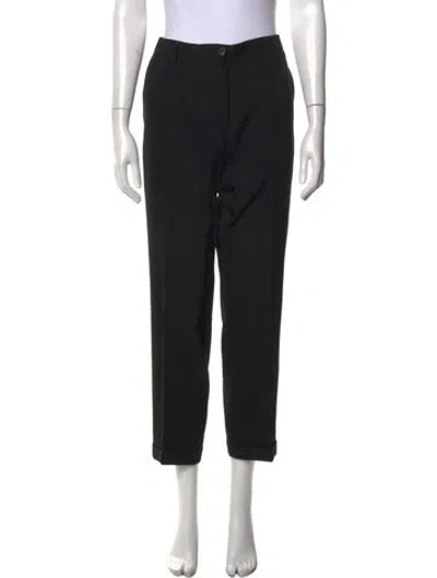 Pre-owned Dries Van Noten Wool Straight Leg Pants In Black