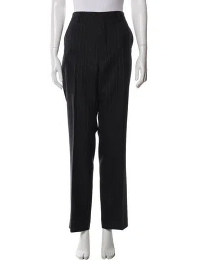 Pre-owned Dries Van Noten Wool Straight Leg Pants In Blue