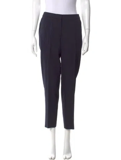 Pre-owned Dries Van Noten Wool Straight Leg Pants In Blue