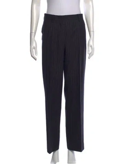 Pre-owned Dries Van Noten Wool Straight Leg Pants In Blue