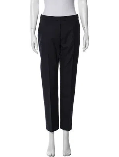 Pre-owned Dries Van Noten Wool Straight Leg Pants In Blue