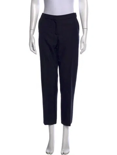 Pre-owned Dries Van Noten Wool Straight Leg Pants In Blue