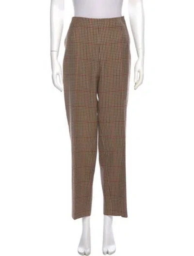 Pre-owned Dries Van Noten Wool Straight Leg Pants In Brown