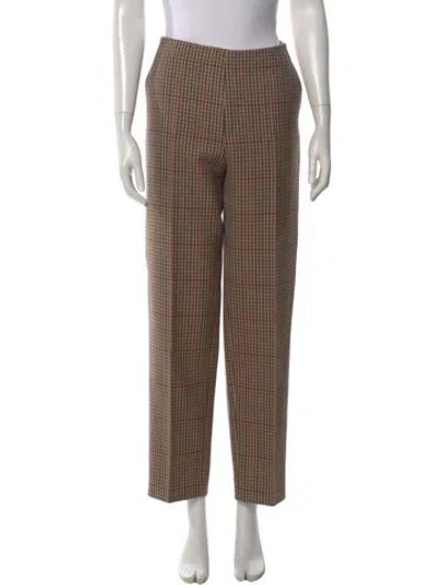 Pre-owned Dries Van Noten Wool Straight Leg Pants In Brown