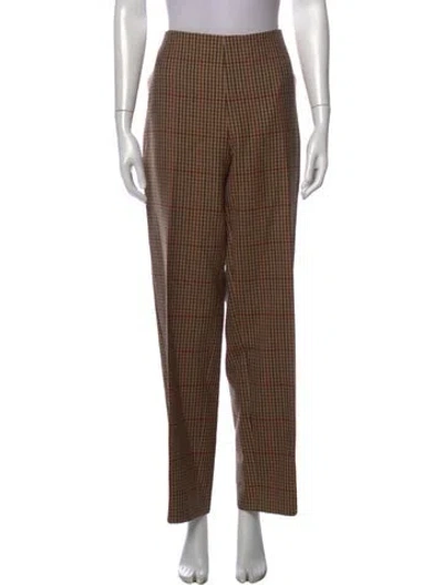Pre-owned Dries Van Noten Wool Straight Leg Pants In Brown