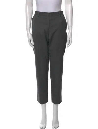 Pre-owned Dries Van Noten Wool Straight Leg Pants In Gray
