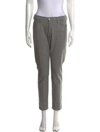Pre-owned Dries Van Noten Wool Straight Leg Pants In Gray