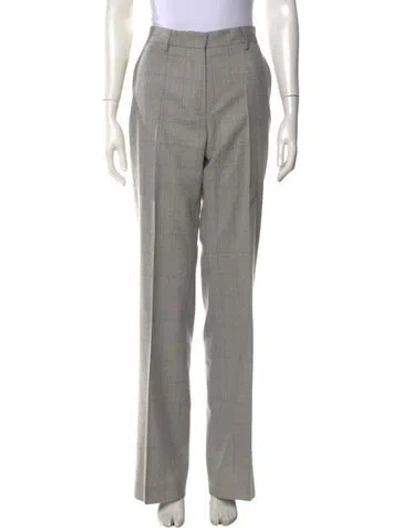 Pre-owned Dries Van Noten Wool Straight Leg Pants In Gray
