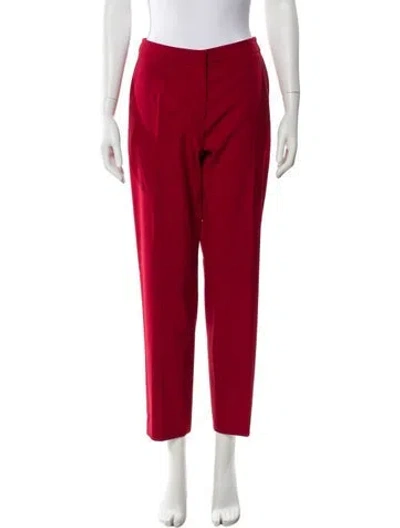 Pre-owned Dries Van Noten Wool Straight Leg Pants In Red