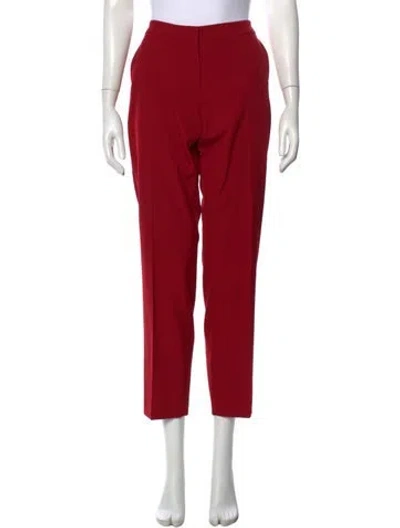 Pre-owned Dries Van Noten Wool Straight Leg Pants In Red