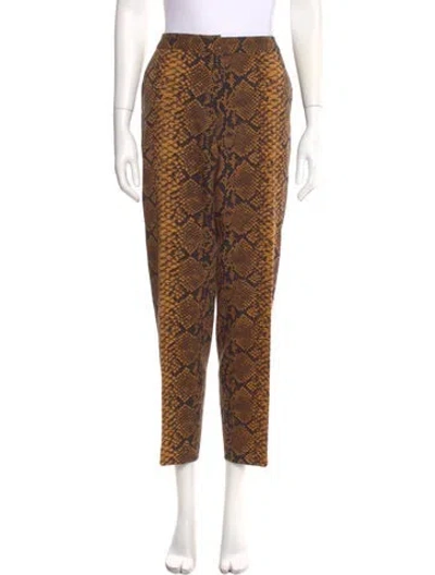 Pre-owned Dries Van Noten Wool Straight Leg Pants In Yellow