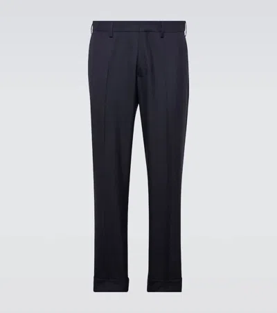 Dries Van Noten Philip Wool Tapered Pants In Blue