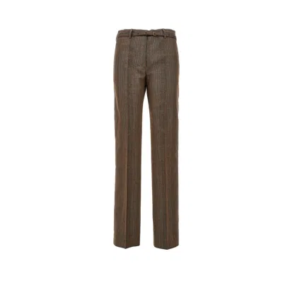 Dries Van Noten Wool Straight Pants With Belt In Black
