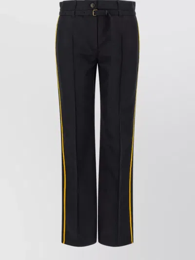 Dries Van Noten Wool Straight-leg Tailored Trousers In Blue