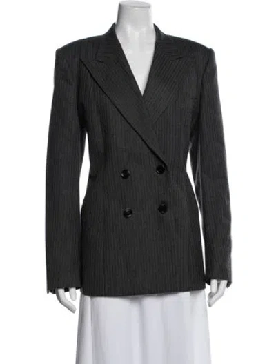 Pre-owned Dries Van Noten Wool Striped Blazer In Black