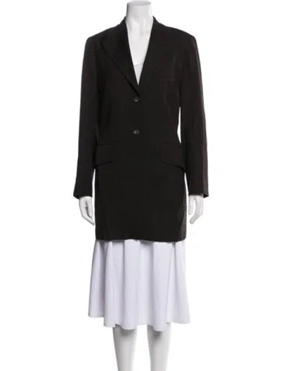 Pre-owned Dries Van Noten Wool Striped Coat In Black