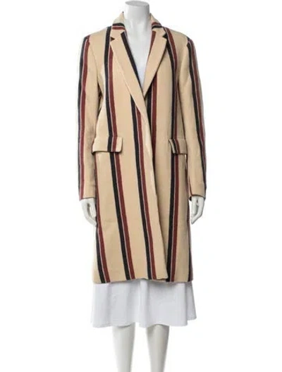 Pre-owned Dries Van Noten Wool Striped Coat In Yellow