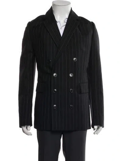 Pre-owned Dries Van Noten Wool Striped Suit In Black