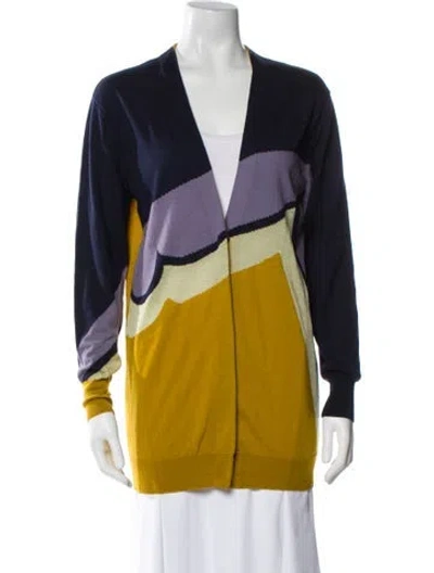 Pre-owned Dries Van Noten Wool Striped Sweater In Blue