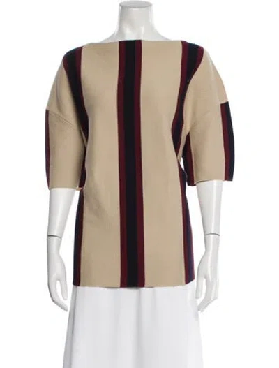 Pre-owned Dries Van Noten Wool Striped Sweater In Neutral