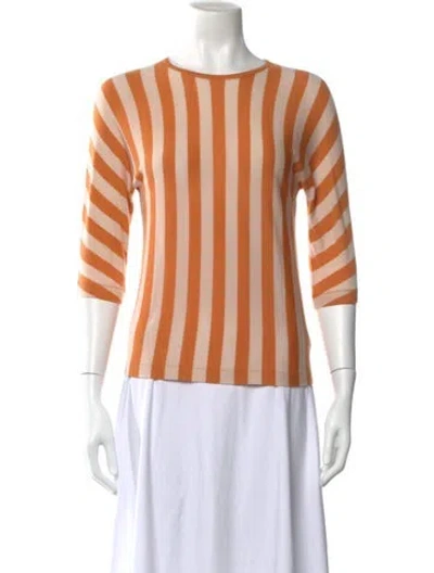 Pre-owned Dries Van Noten Wool Striped Top In Orange