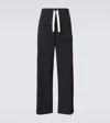 Dries Van Noten Wide Leg Wool Pant With Elastic Waistband In Black