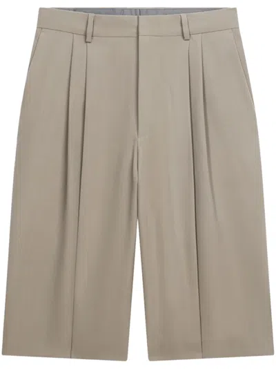 Dries Van Noten Wool Tailored Shorts In Neutrals