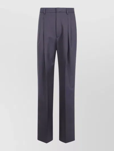 Dries Van Noten Wool Tailored Trousers In Blue