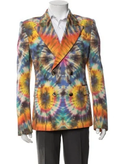 Pre-owned Dries Van Noten Wool Tie-dye Print Blazer In Multicolor