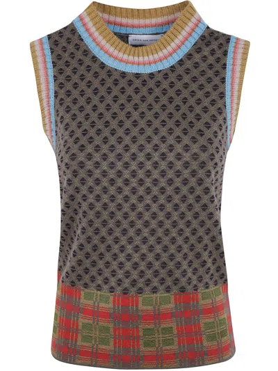 Dries Van Noten Wool Top "temi" In Gray