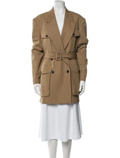 Pre-owned Dries Van Noten Wool Trench Coat In Brown