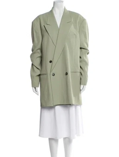 Pre-owned Dries Van Noten Wool Trench Coat In Green