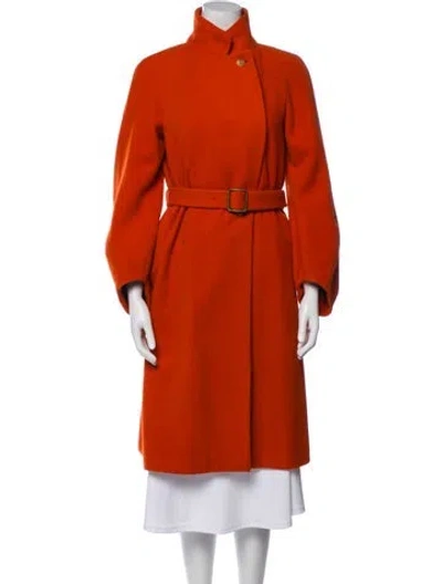 Pre-owned Dries Van Noten Wool Trench Coat In Orange