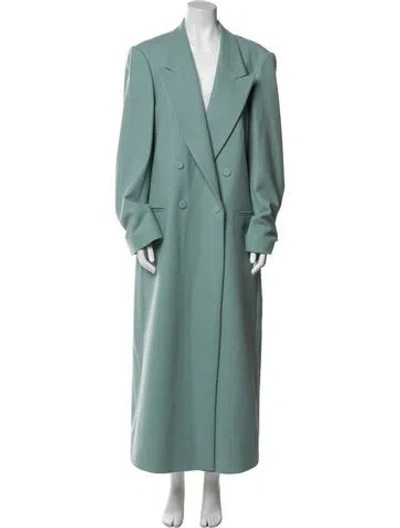Pre-owned Dries Van Noten Wool Trench Coat W/ Tags In Blue
