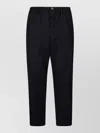 Dries Van Noten Wool Trousers With Button Detail And Elastic Waistband In Blue