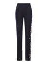 Dries Van Noten Pandoris Embellished Wool Skinny Pants In Blue