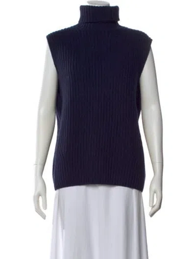 Pre-owned Dries Van Noten Wool Turtleneck Sweater In Blue