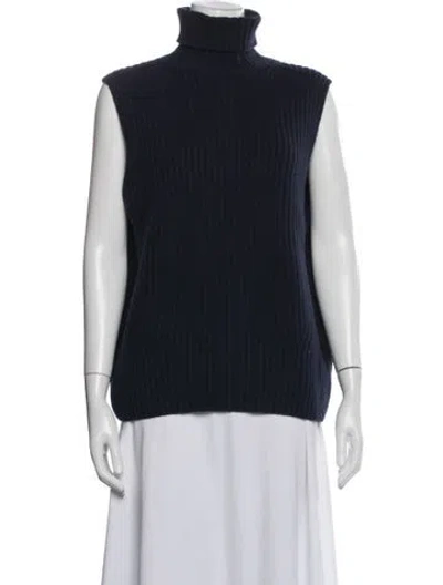 Pre-owned Dries Van Noten Wool Turtleneck Sweater In Blue