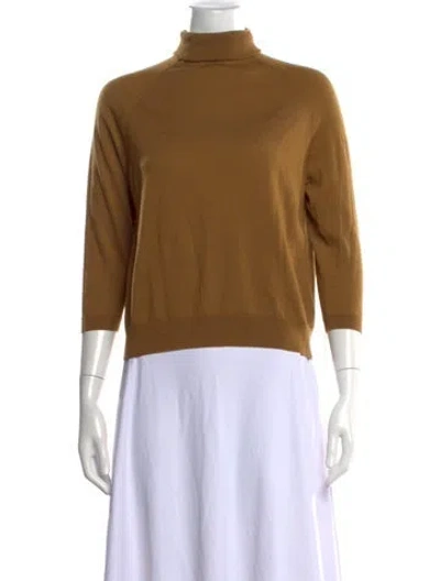 Pre-owned Dries Van Noten Wool Turtleneck Sweater In Brown