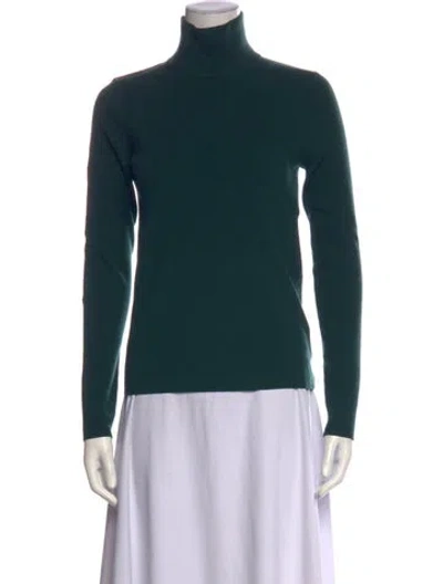 Pre-owned Dries Van Noten Wool Turtleneck Top In Green