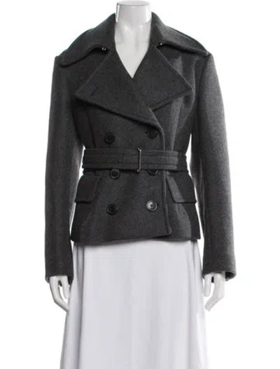 Pre-owned Dries Van Noten Wool Tweed Pattern Biker Jacket In Gray