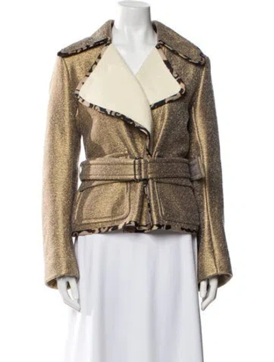 Pre-owned Dries Van Noten Wool Tweed Pattern Biker Jacket W/ Tags