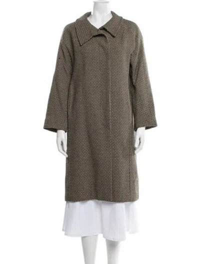 Pre-owned Dries Van Noten Wool Tweed Pattern Peacoat In Multi