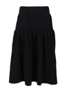 Dries Van Noten Wool Twill Midi Skirt Skirts Black In Black