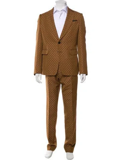 Pre-owned Dries Van Noten Wool Two-piece Suit In Brown