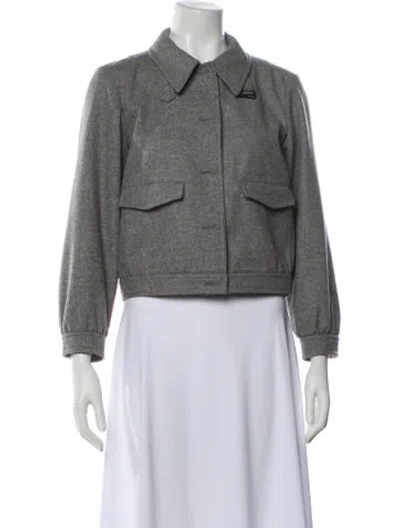 Pre-owned Dries Van Noten Wool Utility Jacket In Gray